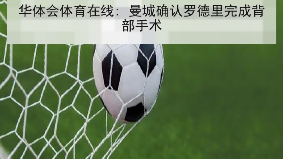 华体会体育在线: 曼城确认罗德里完成背部手术